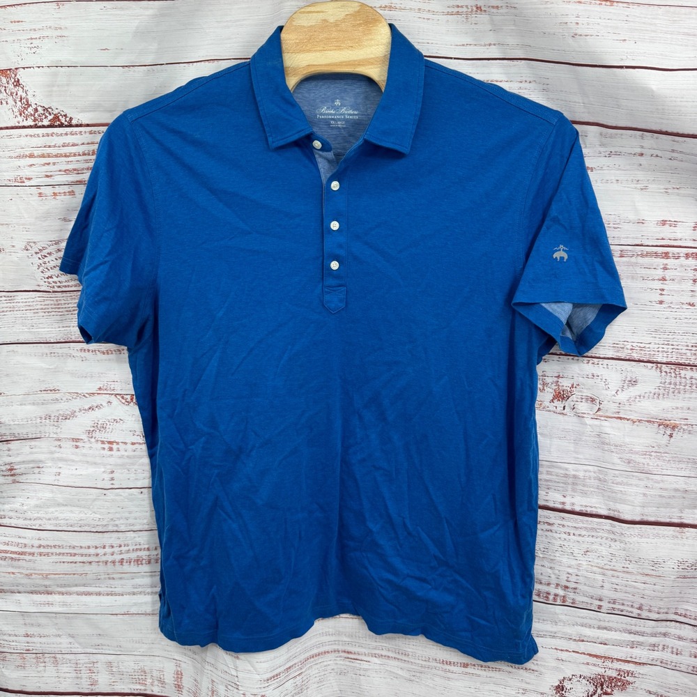 Brooks Brothers Performance Series Polo Shirt Mens Size 2Xl Short Sleeve